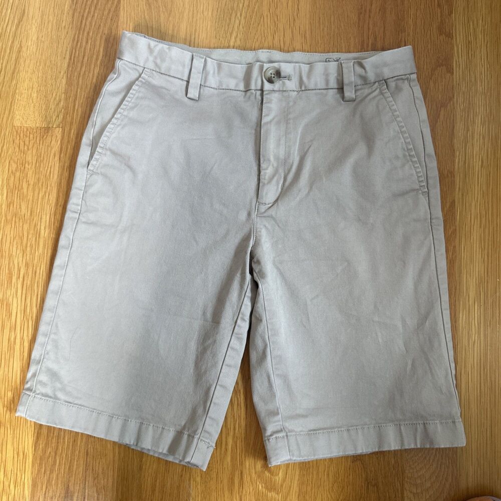 VINEYARD VINES Boys Shorts Khakis Chinos Tan  SIZE 14 Cotton Blend Adjustable